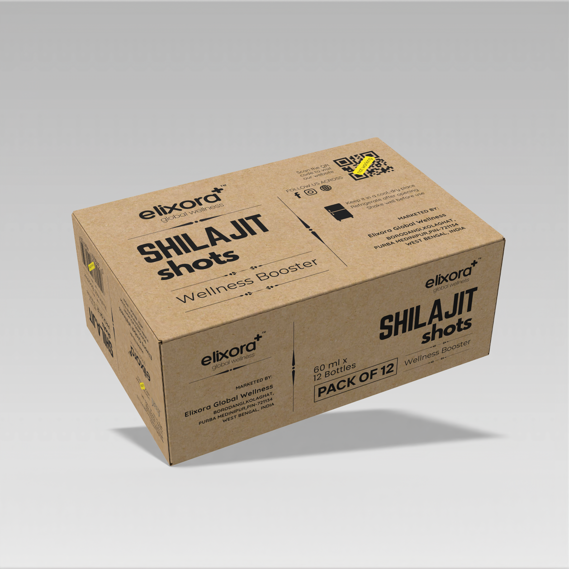 Elixora Global Wellness Ayurvedic Shilajit Shots ( Chocolate Flavour)